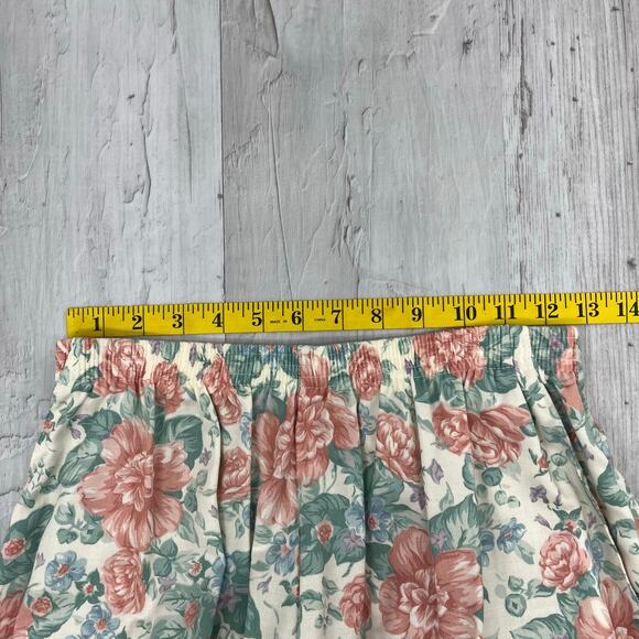 Alfred Dunner Floral Elastic Waist Pleated Flowy Cottage Boho Vintage Skirt 12 - Picture 6 of 7